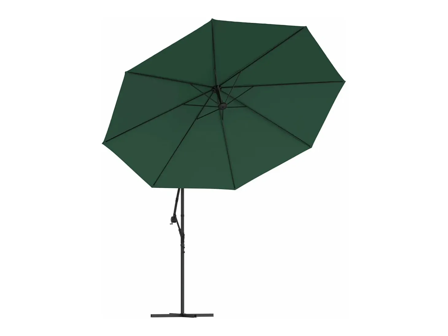 Guarda-sol de jardim com base em balanço e mastro de metal 350 cm verde 02_0008656