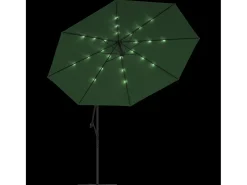 Guarda-sol de jardim com base em balanço e mastro de metal 350 cm verde 02_0008656