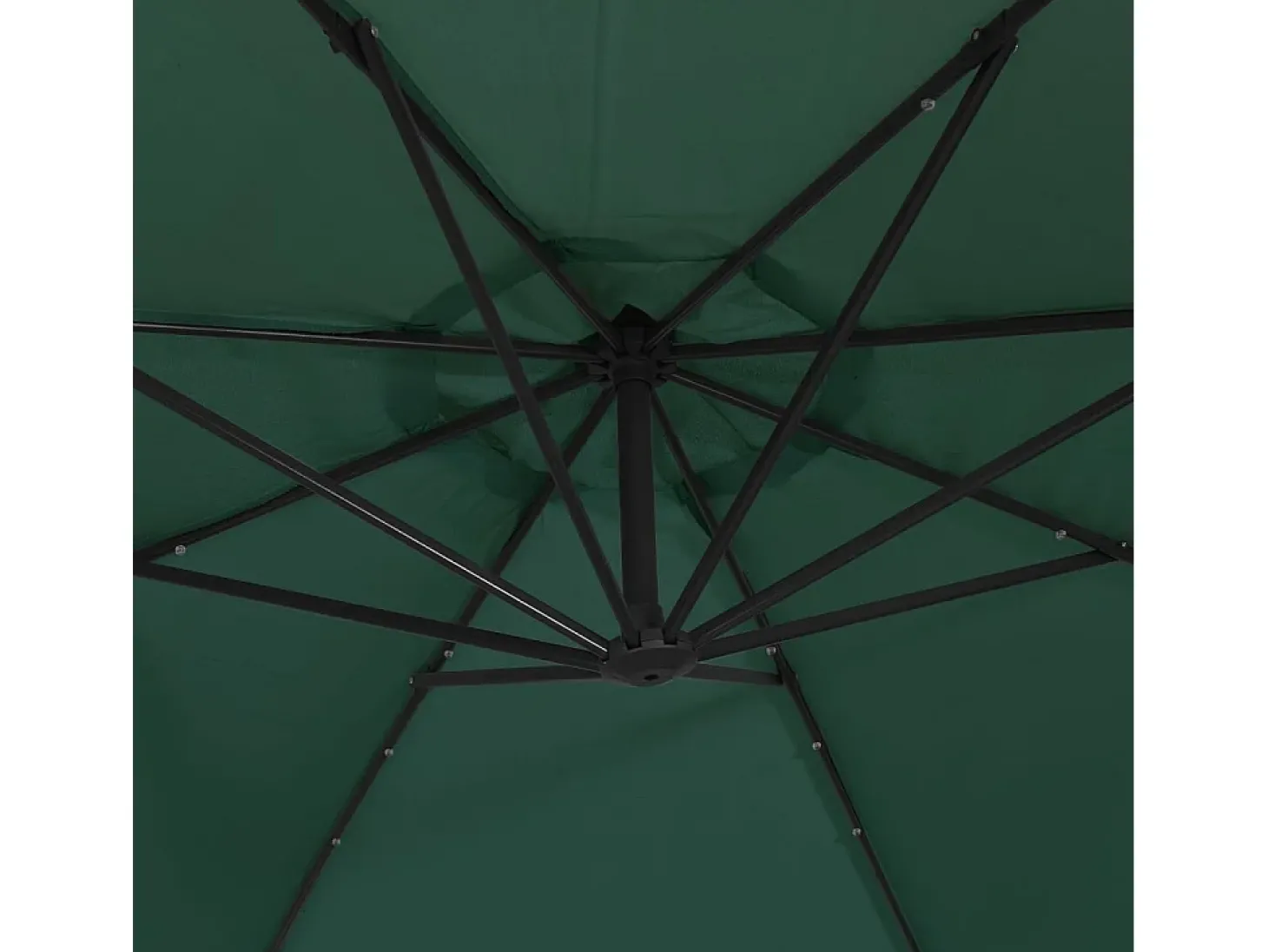 Guarda-sol de jardim com base em balanço e mastro de metal 350 cm verde 02_0008656