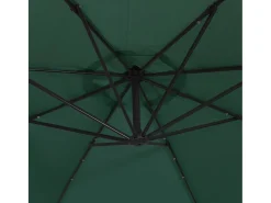 Guarda-sol de jardim com base em balanço e mastro de metal 350 cm verde 02_0008656