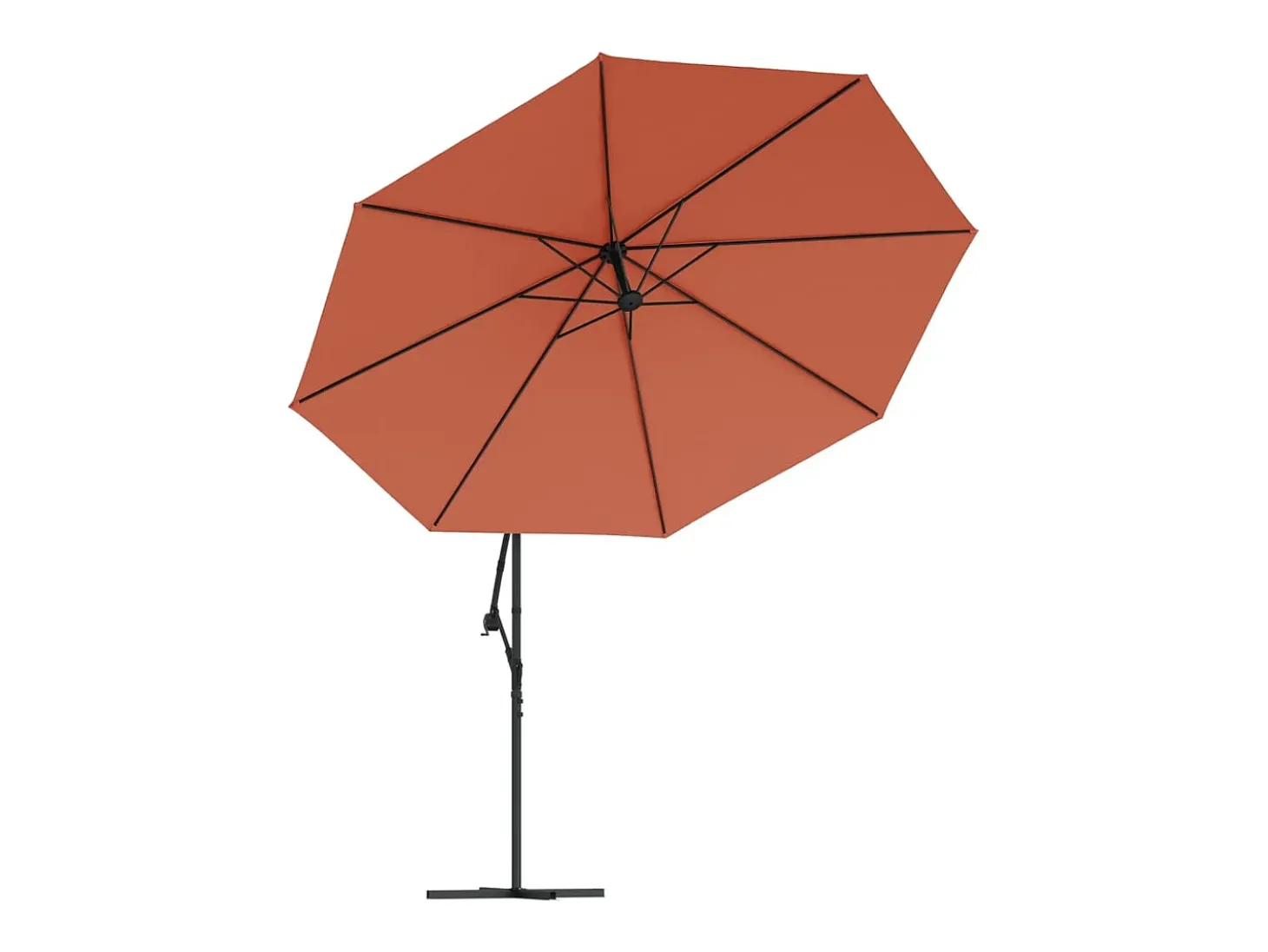 Guarda-sol de jardim com braço articulado e mastro de alumínio terracota de 350 cm 02_0008606