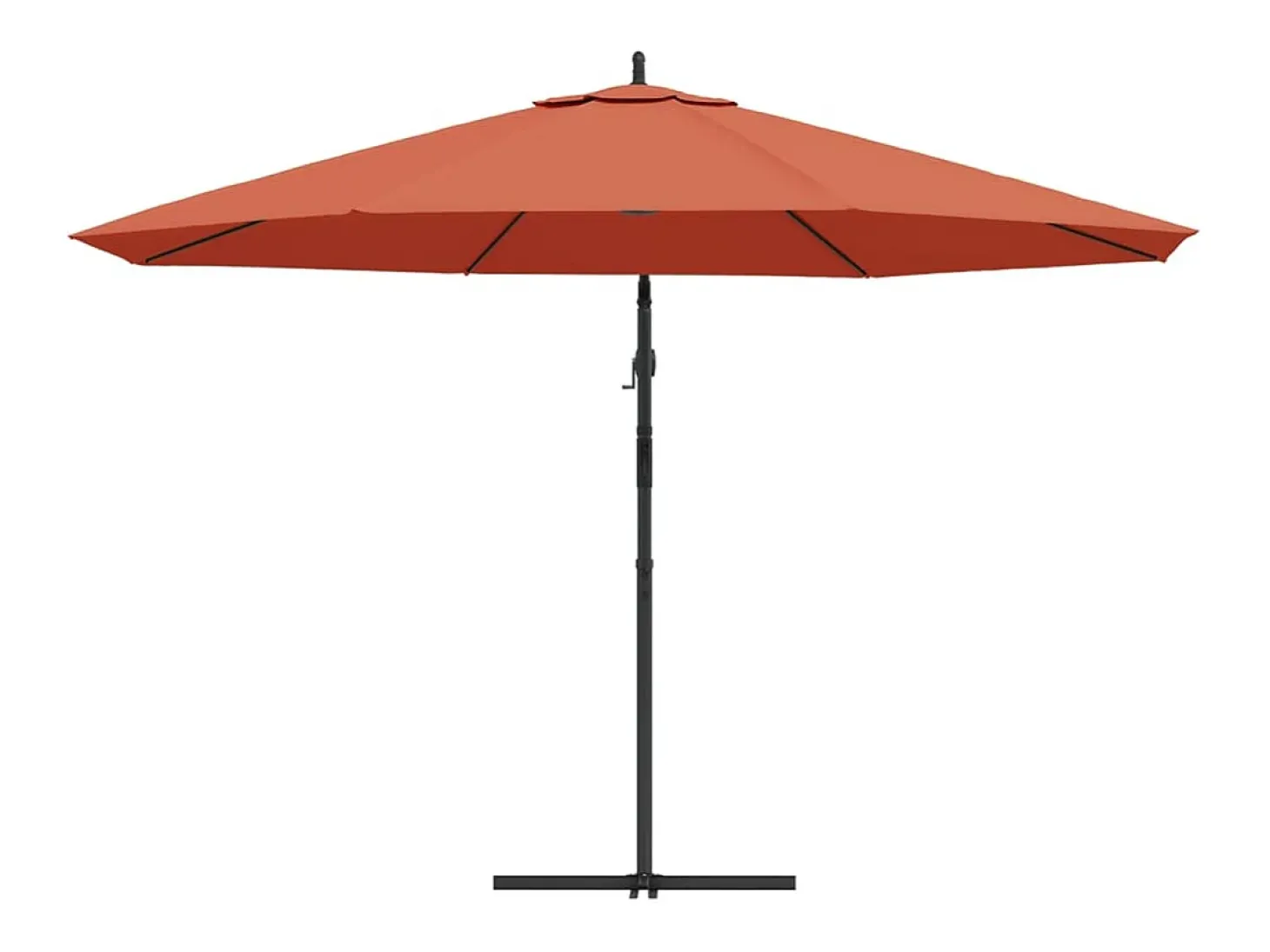 Guarda-sol de jardim com braço articulado e mastro de alumínio terracota de 350 cm 02_0008606