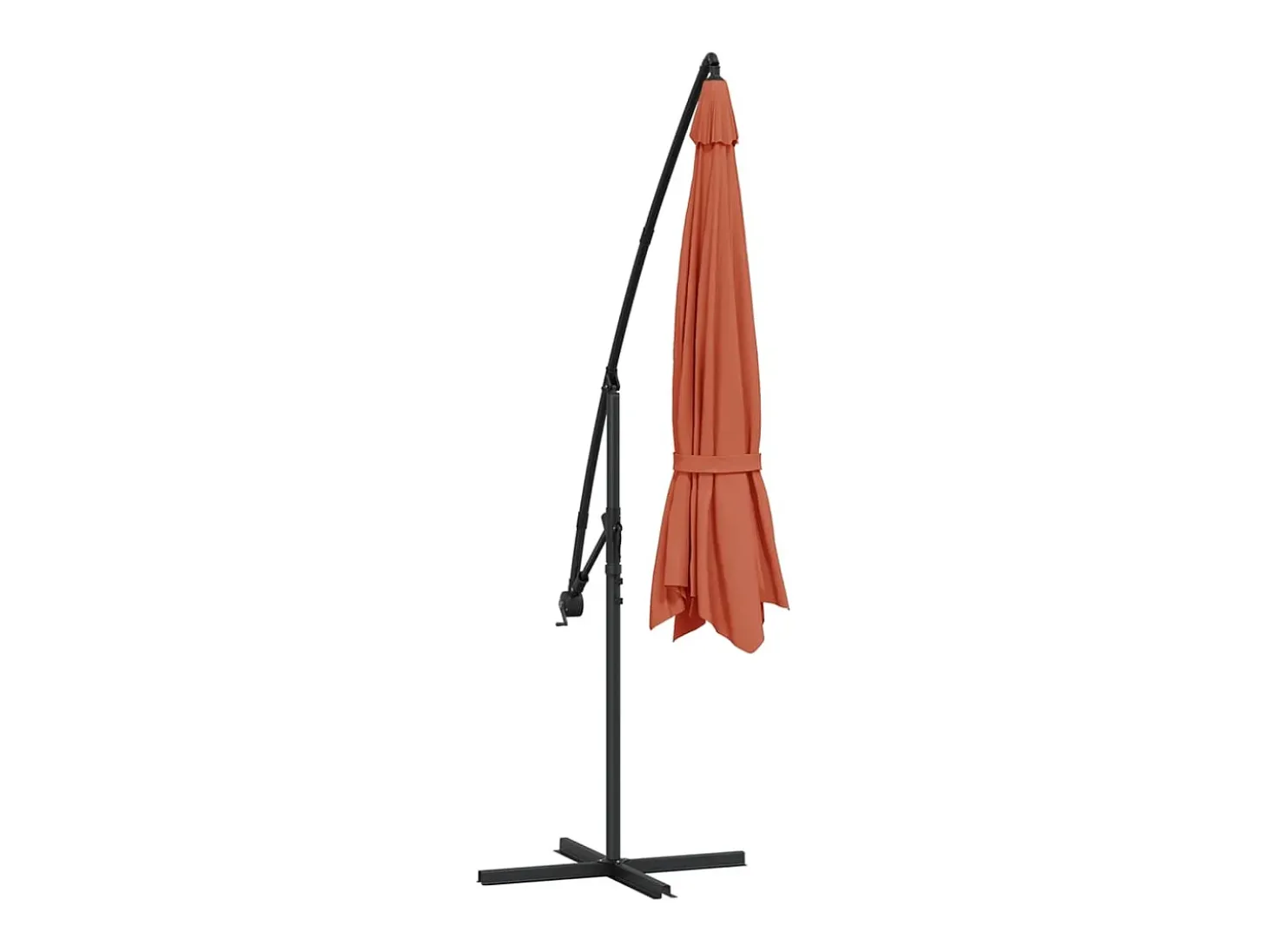 Guarda-sol de jardim com braço articulado e mastro de alumínio terracota de 350 cm 02_0008606