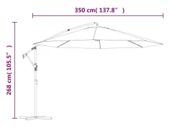 Guarda-sol de jardim com braço articulado e mastro de alumínio terracota de 350 cm 02_0008606