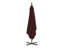 Guarda-sol de jardim com braço articulado e mastro de aço 250 x 250 cm vermelho borgonha 02_0008465