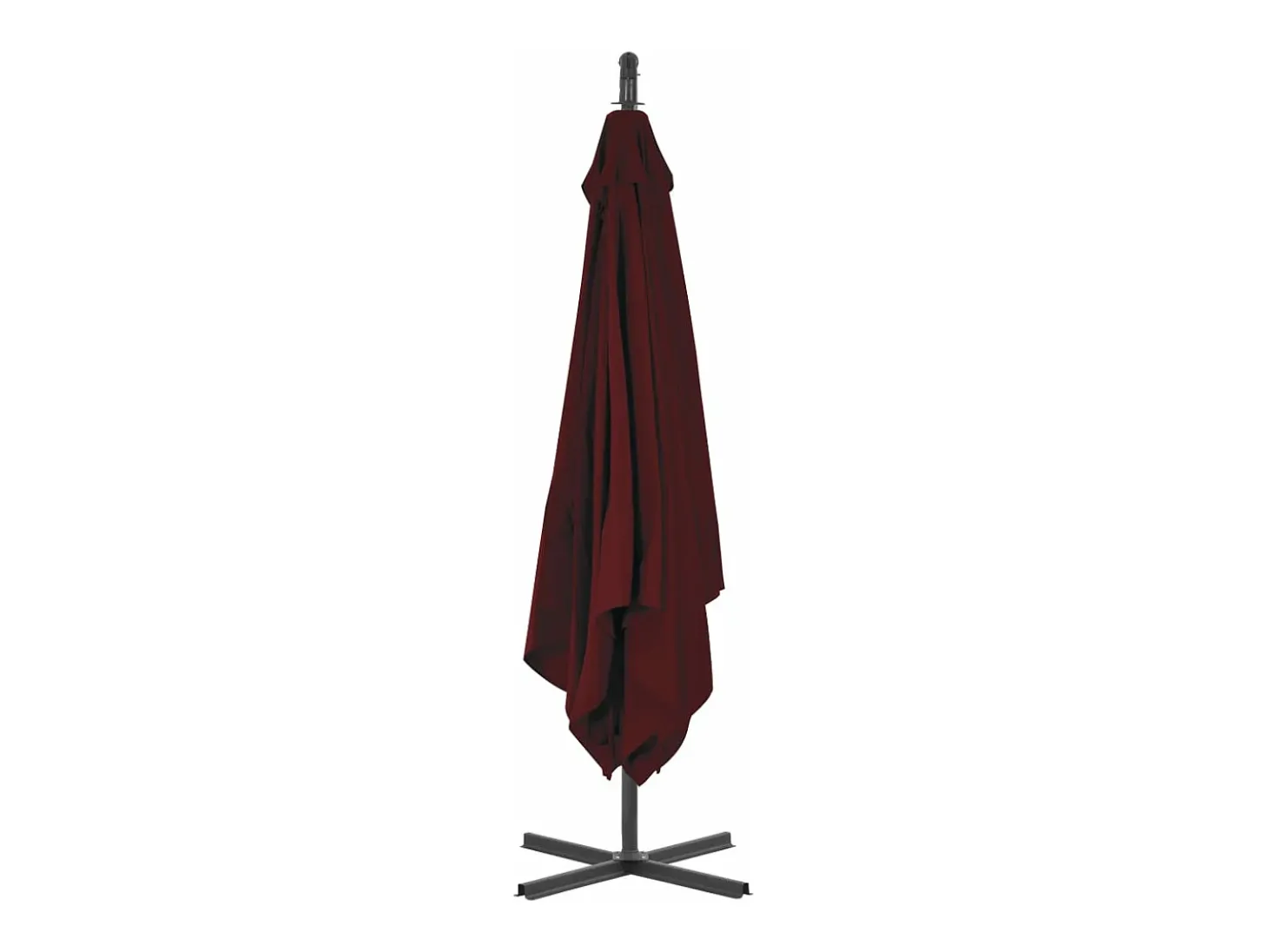Guarda-sol de jardim com braço articulado e mastro de aço 250 x 250 cm vermelho borgonha 02_0008465