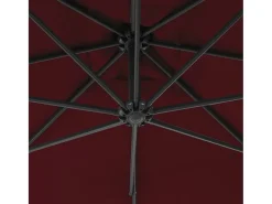 Guarda-sol de jardim com braço articulado e mastro de aço 250 x 250 cm vermelho borgonha 02_0008465