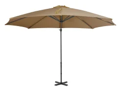 Guarda-sol de jardim com braço articulado e mastro de alumínio 300 cm cor taupe 02_0008634