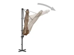 Guarda-sol de jardim com braço articulado e mastro de alumínio 300 cm cor taupe 02_0008634