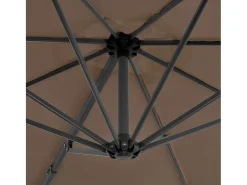 Guarda-sol de jardim com braço articulado e mastro de alumínio 300 cm cor taupe 02_0008634