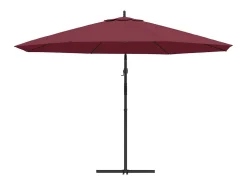 Guarda-sol de jardim com braço articulado e mastro de alumínio de 350 cm cor bordô 02_0008617