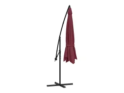 Guarda-sol de jardim com braço articulado e mastro de alumínio de 350 cm cor bordô 02_0008617