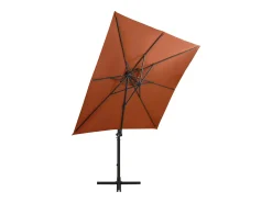 Guarda-sol de jardim com braço articulado mastro e luzes LED 250 cm terracota 02_0008538