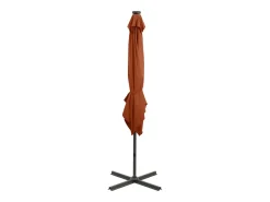 Guarda-sol de jardim com braço articulado mastro e luzes LED 250 cm terracota 02_0008538
