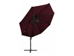 Guarda-sol de jardim com haste e luzes LED vermelhas 300 cm cor bordô 02_0008527