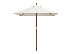 Guarda-sol de jardim com mastro de madeira 198 x 198 x 231 cm cor areia 02_0008353