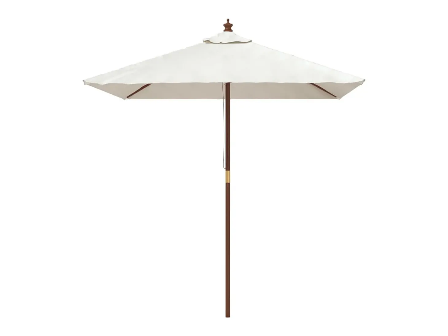 Guarda-sol de jardim com mastro de madeira 198 x 198 x 231 cm cor areia 02_0008353