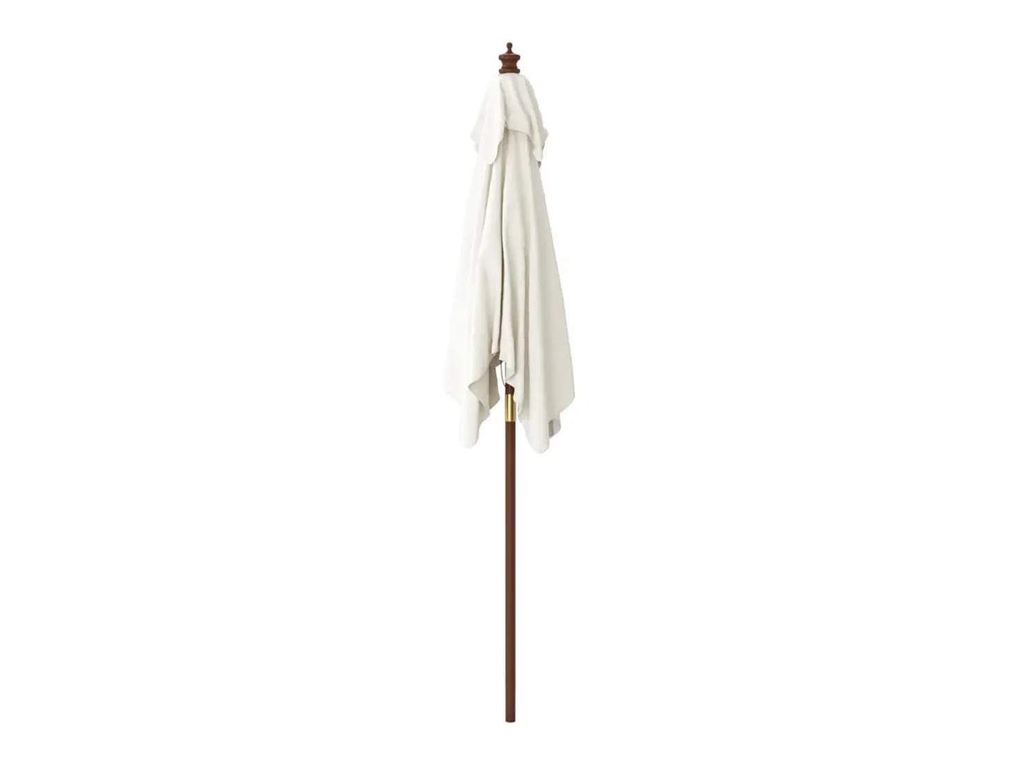 Guarda-sol de jardim com mastro de madeira 198 x 198 x 231 cm cor areia 02_0008353