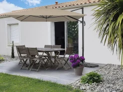Guarda-sol de jardim de alumínio deportado Sky 4" - 3 x 4 m - Taupe