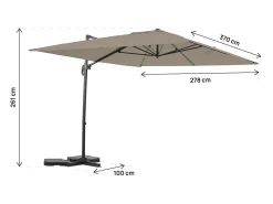 Guarda-sol de jardim deslocado em alumínio "Sky 4" - 3 x 4 m - Taupe - Lajes para pesagem incluídas
