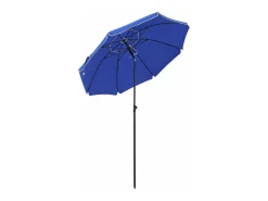 Guarda-sol de jardim 2m de diâmetro proteção UPF 50+ inclinável portátil resistente ao vento varetas de fibra de vidro com bolsa azul gpu65buv1 12_0001802
