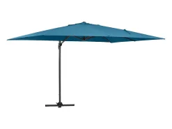Guarda-sol de jardim offset em alumínio "Sun 4" - Retângulo - 3 x 4 m - Azul + Capa protetora