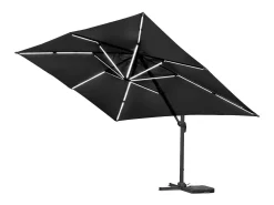 Guarda-sol de jardim offset LED de alumínio 