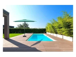 Guarda-sol de jardim "Sol 2" - Retângulo - 2 x 3 m - Verde + Lajes ponderadas incluídas