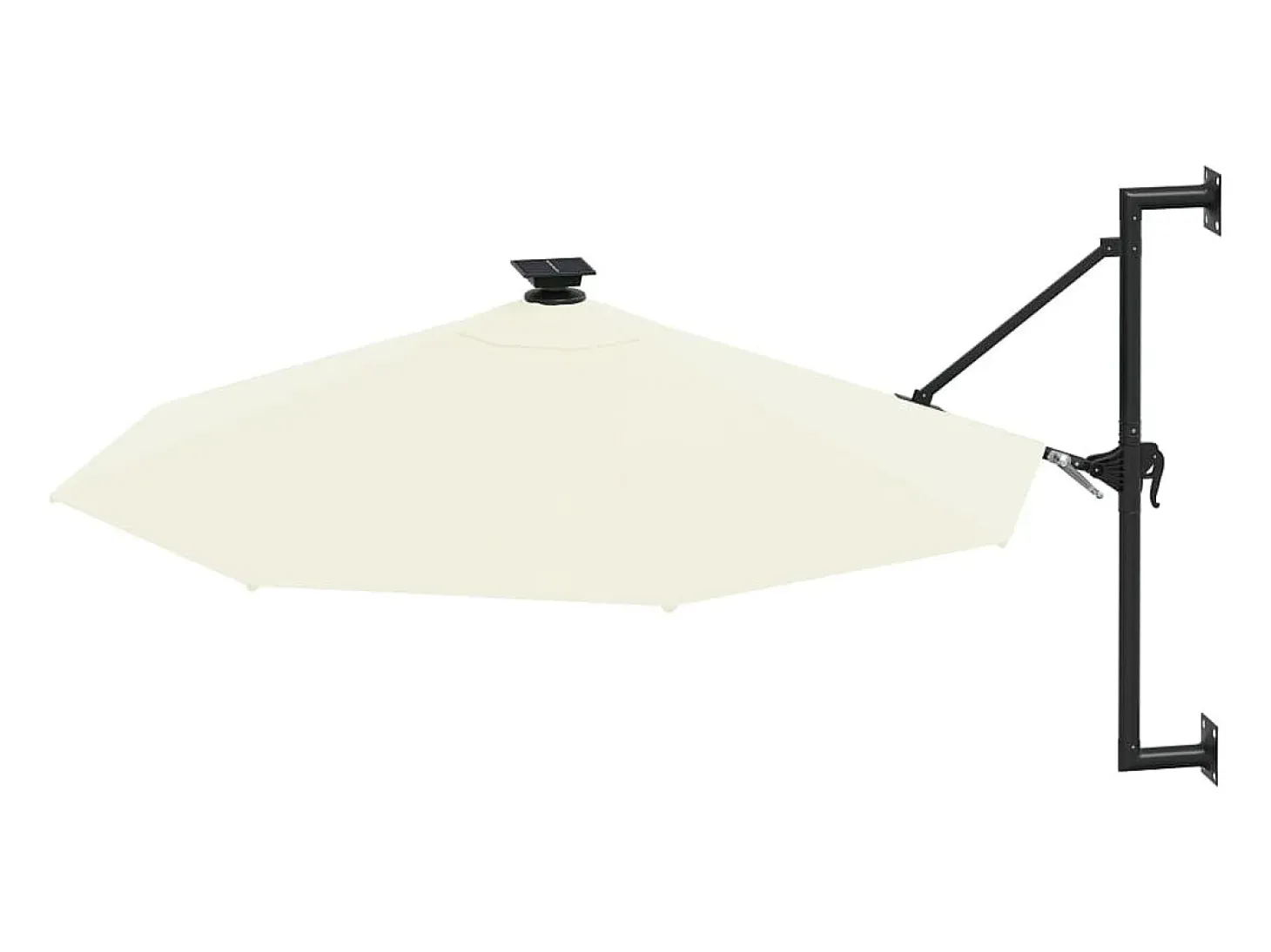Guarda-sol de parede com mastro de metal e iluminação LED 300 cm cor areia 02_0008694