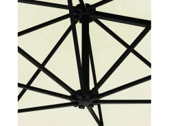 Guarda-sol de parede com mastro de metal e iluminação LED 300 cm cor areia 02_0008694
