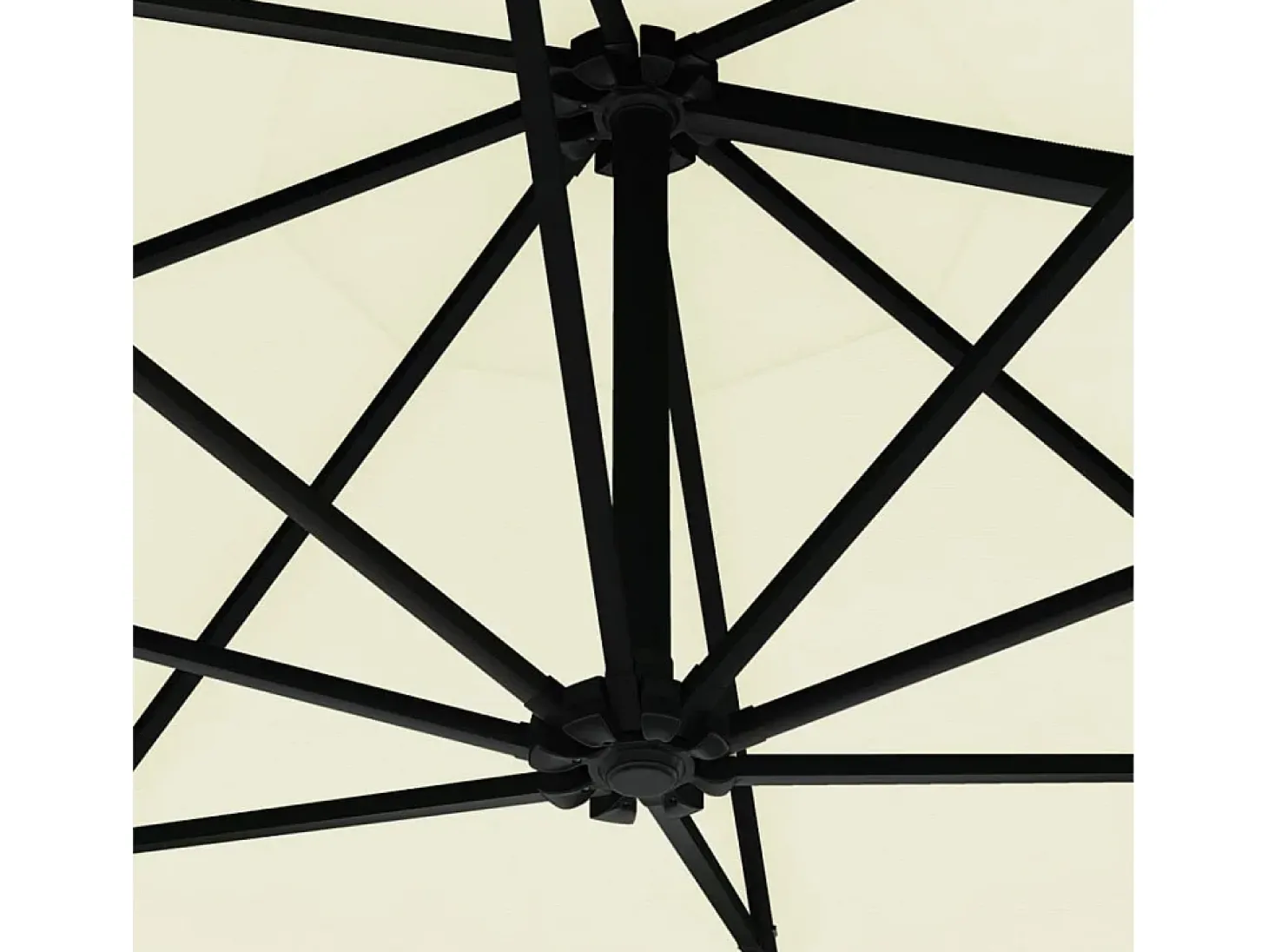 Guarda-sol de parede com mastro de metal e iluminação LED 300 cm cor areia 02_0008694