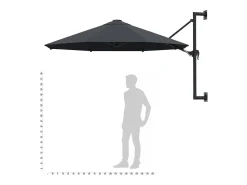 Guarda-sol de parede com mastro de metal antracite de 300 cm 02_0008685