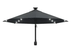 Guarda-sol de parede com mastro metálico e iluminação LED 300 cm antracite 02_0008690