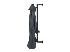 Guarda-sol de parede com mastro metálico e iluminação LED 300 cm antracite 02_0008690