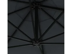 Guarda-sol de parede com mastro metálico e iluminação LED 300 cm antracite 02_0008690