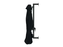 Guarda-sol de parede com mastro de metal 300 cm preto 02_0008683