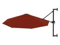 Guarda-sol de parede com mastro de metal 300 cm laranja 02_0008684