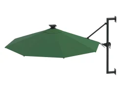 Guarda-sol de parede com mastro de metal e LED 300 cm verde 02_0008697