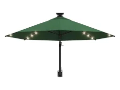 Guarda-sol de parede com mastro de metal e LED 300 cm verde 02_0008697