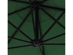 Guarda-sol de parede com mastro de metal e LED 300 cm verde 02_0008697