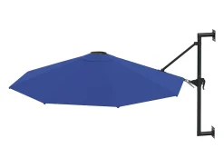 Guarda-sol de parede com mastro de metal 300 cm azul 02_0008686