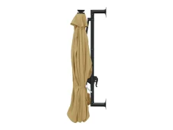 Guarda-sol de parede com mastro de metal e iluminação LED 300 cm taupe 02_0008695
