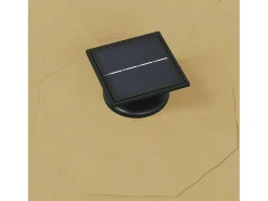 Guarda-sol de parede com mastro de metal e iluminação LED 300 cm taupe 02_0008695
