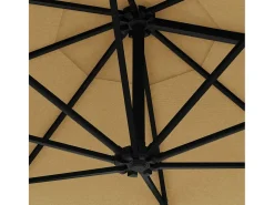 Guarda-sol de parede com mastro de metal e iluminação LED 300 cm taupe 02_0008695