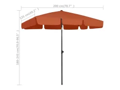 Guarda-sol de praia 200 x 125 cm laranja 02_0008408