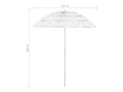 Guarda-sol de praia havaiano 180 cm branco 02_0008386
