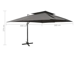 Guarda-sol de teto duplo em balanço na cor antracite 400 x 300 cm 02_0008565