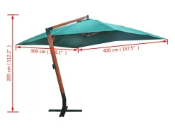Guarda-sol flutuante grande para exterior 300 x 400 cm verde 02_0008677