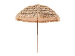 Guarda-Sol Havaiano SucceBuy, Guarda-sol Exótico Inclinável de 2,4 m com Telhado de Palha de PP, 8 Varetas de Metal, para Praia, Pátio, Piscina, Jardim