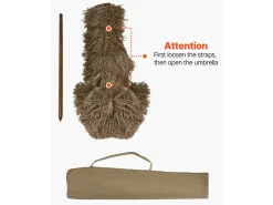 Guarda-sol Havaiano SucceBuy, Guarda-sol Exótico Inclinável de 1,8 m com Telhado de Palha PP, 8 Varas Metálicas, para Praia, Terraço, Piscina, Jardim
